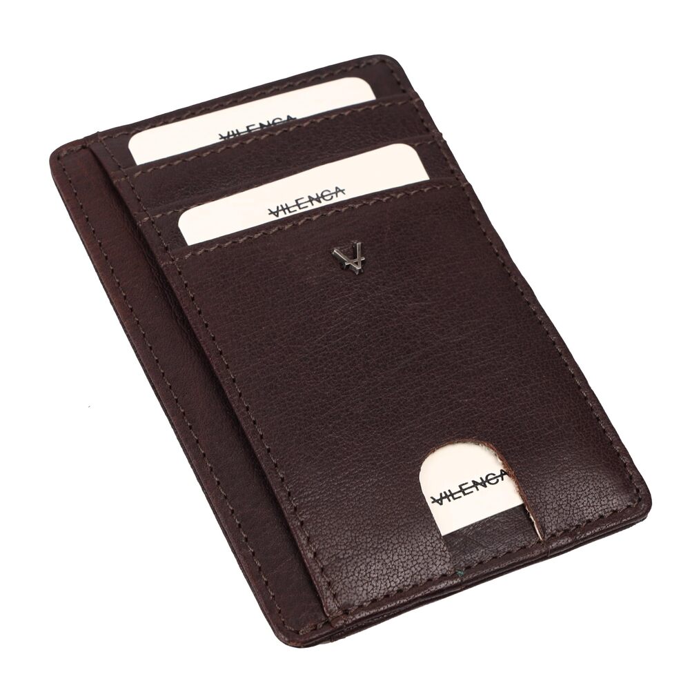 1445 Leather RFID-Blocking Slim Card Holder: Sleek Design for Style